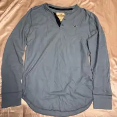 HOLLISTER ヘンリーネック Tシャツ M 青