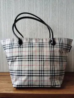 美品　バーバリー　ブルーレーベル　舟形　トートバッグ　ノバチェック　大容量