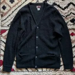 古着 TOWN CRAFT モヘア 15% カーディガン ブラック 貴重 黒