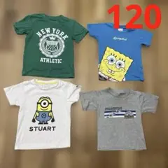 １２０センチ半袖Tシャツまとめ売りスポンジボブ、ミニオン、飛行機、英字