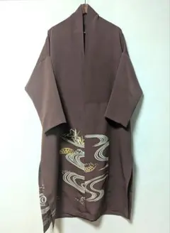 着物リメイク あずき色ワンピース