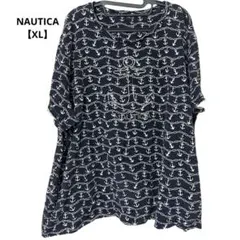 NAUTICA ノーティカ Tシャツ クルーネック 半袖 総柄 XL デイリー