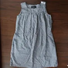 ノースリーブ ワンピース ネイビー チェック