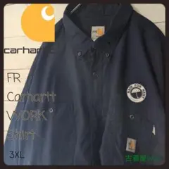 デッドストック90Ｓ古着FR Carharttカーハートワークシャツ企業ロゴ長袖