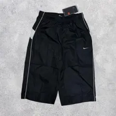 極太 NIKE XLサイズ ダブルニー バギーカーゴパンツ Y2K HIPHOP NIKE - 00s NIKE 極太 バギー ワイド トラックパンツ 黒 刺繍ロゴ Lの