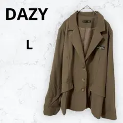 ＊デイジー＊SHEIN テーラードジャケット L ブラウン ワッペン ゆるだぼ
