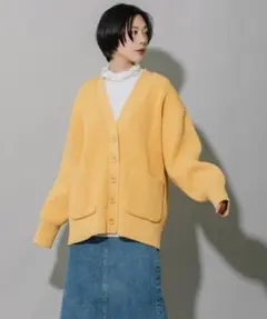 ミューニック/両畦編みニットVネックカーディガン/チャンキーカーディガンのサムネイル