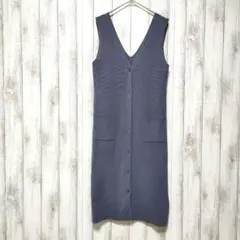 GU ジーユー (S)　ミラノリブニット ジャンパードレス