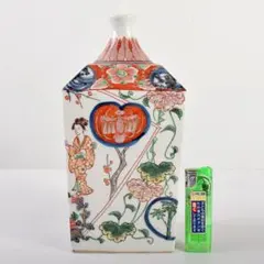 九谷焼　古九谷　色絵金彩　人物花文　四方瓶　C　R5048