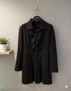 ♡4【美品】TO BE CHIC フリルデザイン ベルテッドコート 冠婚葬祭のサムネイル