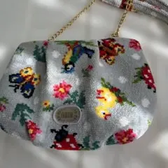 FELIER 花柄ショルダーバッグ グレー