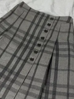 バーバリーロンドン 膝丈スカート メガチェック グレー 38サイズ