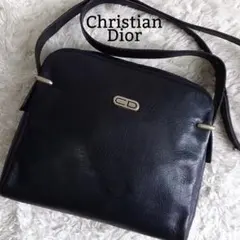クリスチャンディオール ショルダーバッグ 斜め掛け ビンテージ レザー ブラック