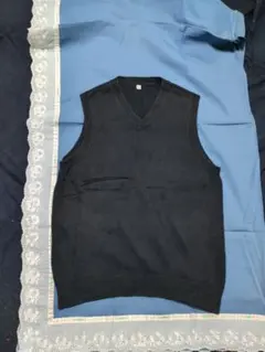 UNIQLOメンズVネックコットン製ネイビーベスト