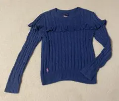 美品　Polo Ralph Lauren ネイビー フリルセーター 150