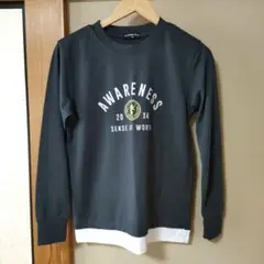 キッズ　グレー 長袖カットソー 160