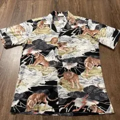 karaku「怪談・化け猫騒動」前後アシンメトリー浮世絵開襟シャツ