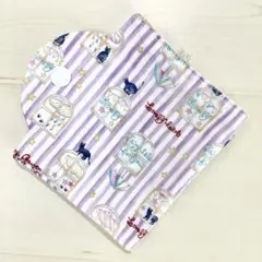 仮置き マスクケース ねこ 猫 ゆめかわ ストライプ パープル M507