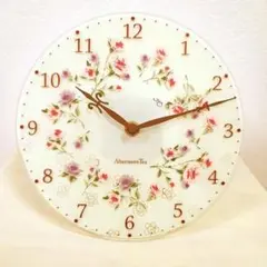 Afternoon Tea 掛時計 花柄 ガラス製のサムネイル