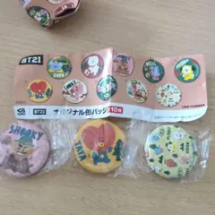 【300円可】新品未開封 美品 くら寿司 BT21 コラボ 缶バッジ 3点