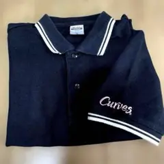 Curves 黒ポロシャツ 半袖　　厚地