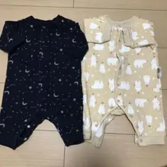 ロンパースセット ネイビー・ベージュ 60 cm