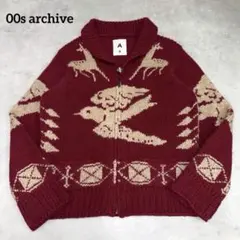 00s archive カウチンニット　ririzip ジップアップ 希少のサムネイル