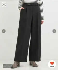 SHOO・LA・RUE　シューラルー　ウールフィールあったか裏起毛ワイドパンツ