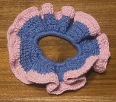 かぎ編み フリル シュシュ ハンドメイド 編み物