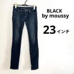 BLACK by moussy スキニーデニム ダークブルー デニム 細身 美脚