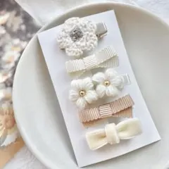 ヘアクリップ ヘアピン 5点セット ベビー キッズ 赤ちゃん 子供 淡色 くすみ