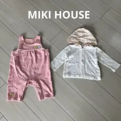 ミキハウス　サロペット　カバーオール　オーバーオール　長袖　カットソー　70