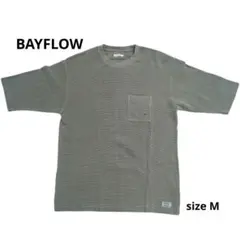 BAYFLOW リブ リップル ポケット Tシャツ カーキ メンズ Mのサムネイル