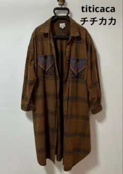 【土日限定10%OFFセール】チチカカ 長袖ワンピース F ブラウン 刺繍
