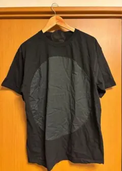 途中でやめる 黒×黒まる半袖 Tシャツ