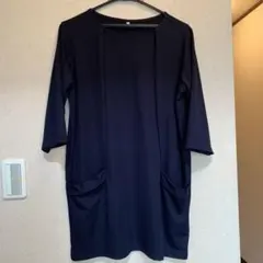 新品　未使用　ワンピース　紺　しまむら