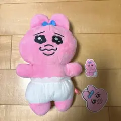 最終価格★おぱんちゅうさぎ ピンクのうさぎぬいぐるみ 約20cm