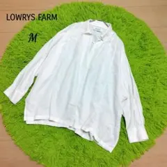 ローリーズファーム ホワイト 長袖シャツ M 透け感 襟付きシャツ