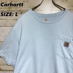 ✨Carhartt✨Tシャツ 半袖 水色 ワンポイントロゴ 胸ポケット