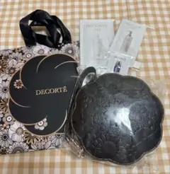 【値下げ】DECORTÉ 花柄ポーチ 黒 ショッピングバッグ、サンプル付き