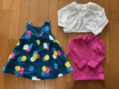 入園式　オケージョン　水玉模様ドレスと長袖トップスセット 80cm