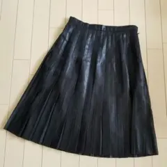 ミッシュマッシュ プリーツ スカート 膝丈 黒 サイズS