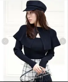 SNIDEL Sustaina2wayケープニットプルオーバー　BLK