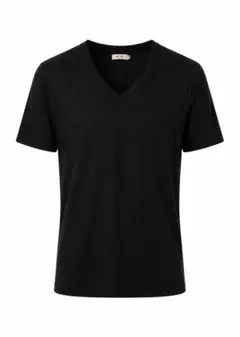 KOE Vネック ポケット付き Tシャツ ブラック Mサイズのサムネイル
