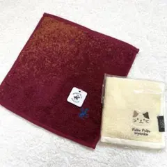 新品！2点セット！ハンドタオル タオル 綿100% ハンカチタオル POLO 猫