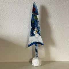 トールペイント作品 木製雪だるまデザイン置物