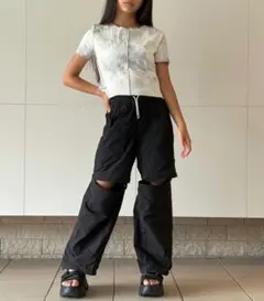 【美品】GU テックコンバーチブルパンツ ブラック M