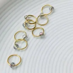 ダイヤモンドの輝き☆「アダマス」　ステッチマーカー　8 編み物マーカー　ガラス