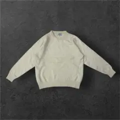 極上カシミヤ100％ アイボリーニット クールネック Lサイズ 高級感◎