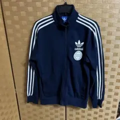 adidas 3本ライントラックジャケット ネイビー　トレフォイルロゴ
